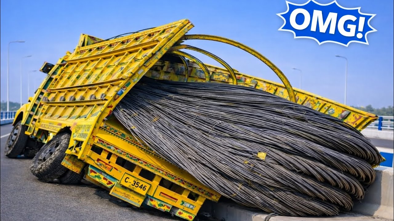 Overloaded Steel Truck Crashes on Road | Serious Road Accident