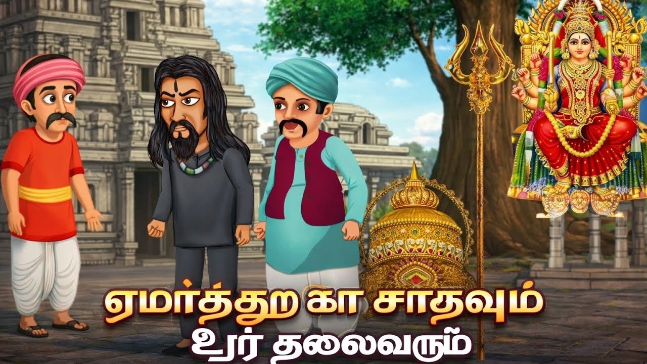 ஏமாற்றுக்கார சாதுவும் ஊர் தலைவரும்... #cartoon#animation#tamil#toons#video#moral#story