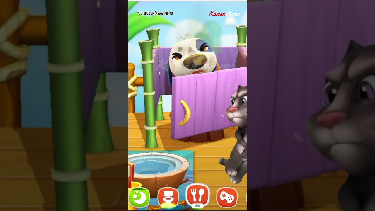 My Talking Tom 1 vs My Talking Hank Islands || My Talking Tom 1 Scream To Poop in Hank Toilet