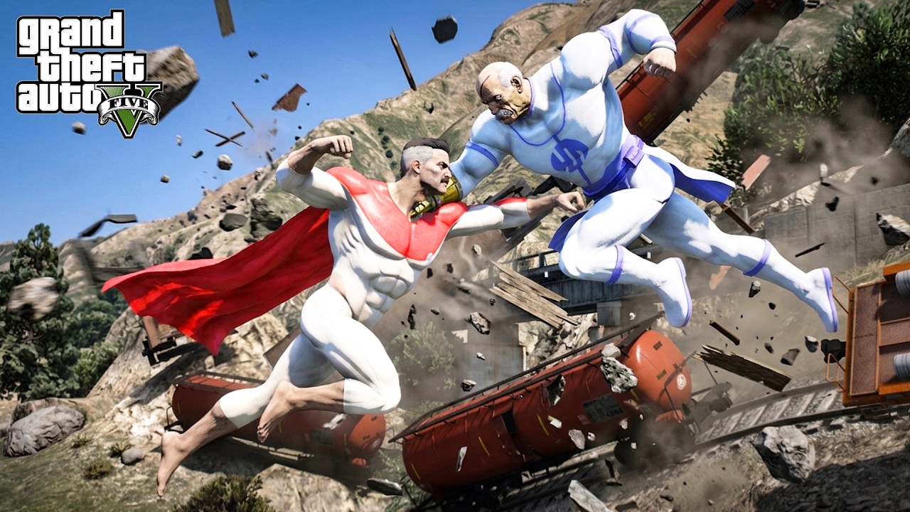 GTA 5 - Omni-Man VS Conquest | Epic Battle!