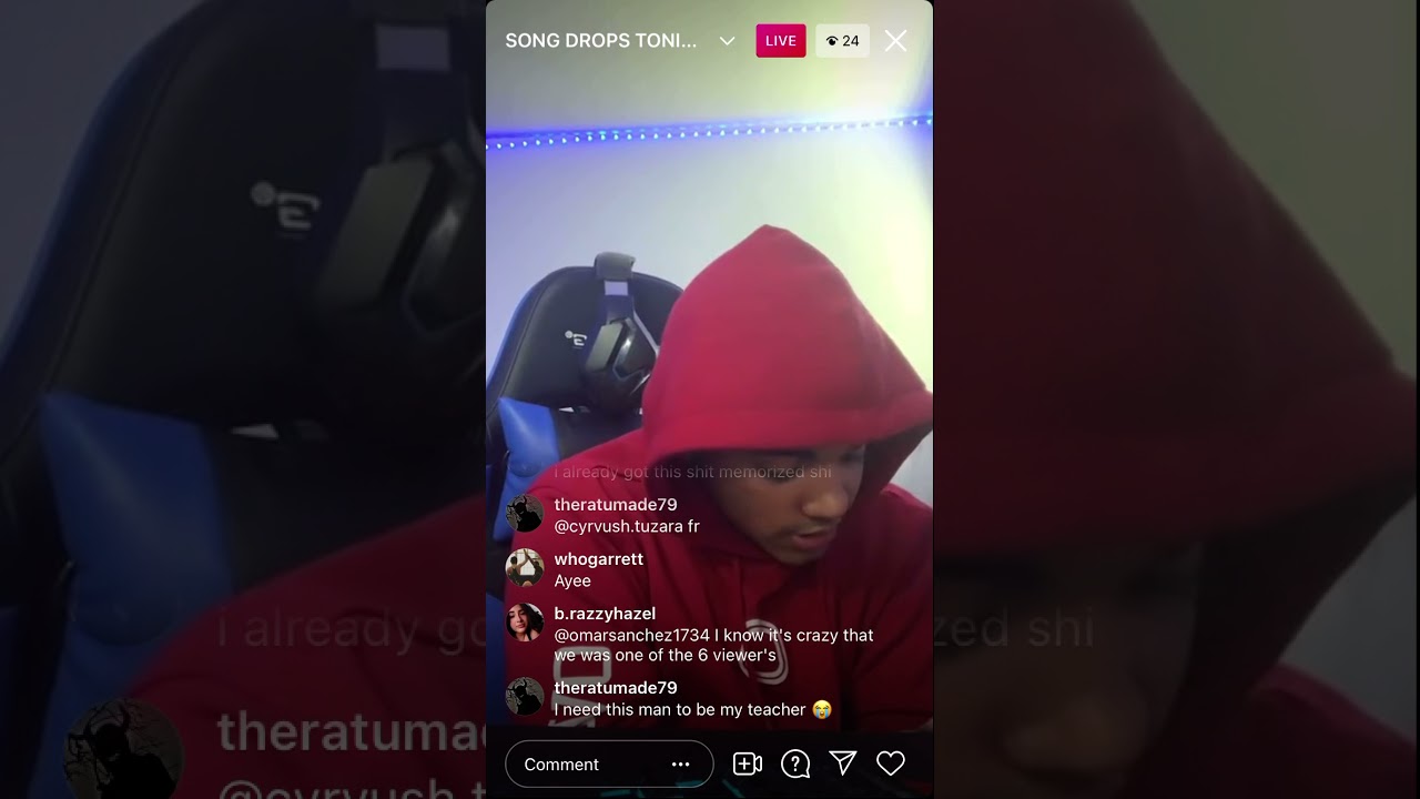 Jay Fendi singing “ANGELINA” on Instagram Live