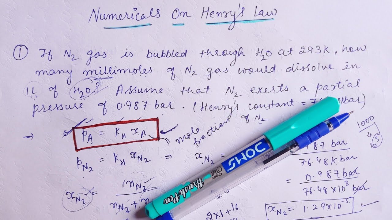 Henry's law numericals class 12 in hindi | Solution chemistry class 12 | JEE | NEET