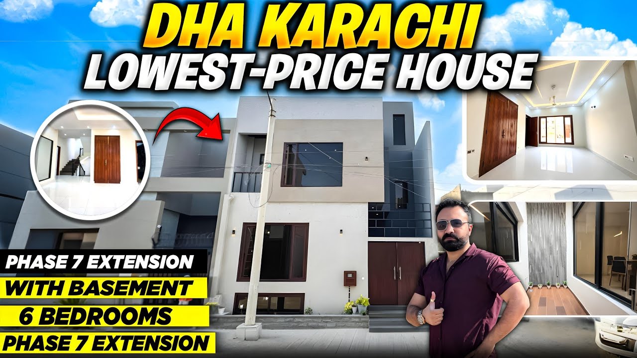 𝗟𝗢𝗪 𝗣𝗥𝗜𝗖𝗘! 🏡120Sq.Yards DESIGNER-HOUSE in DHA Karachi | Basement + 6 Bedroom’s | Phase 7 Extension