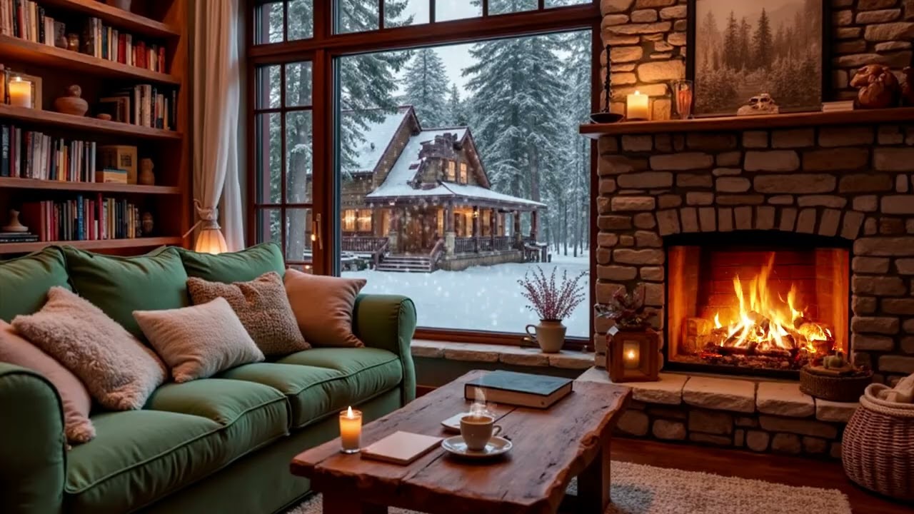 Winter Night Fireplace Jazz | Cozy Smooth Jazz for Deep Relaxation & Sleep