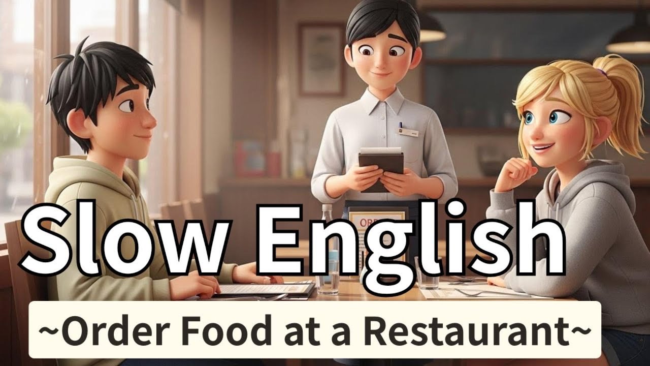 How to Order Food at a Restaurant in English - Slow and Easy English For Beginners