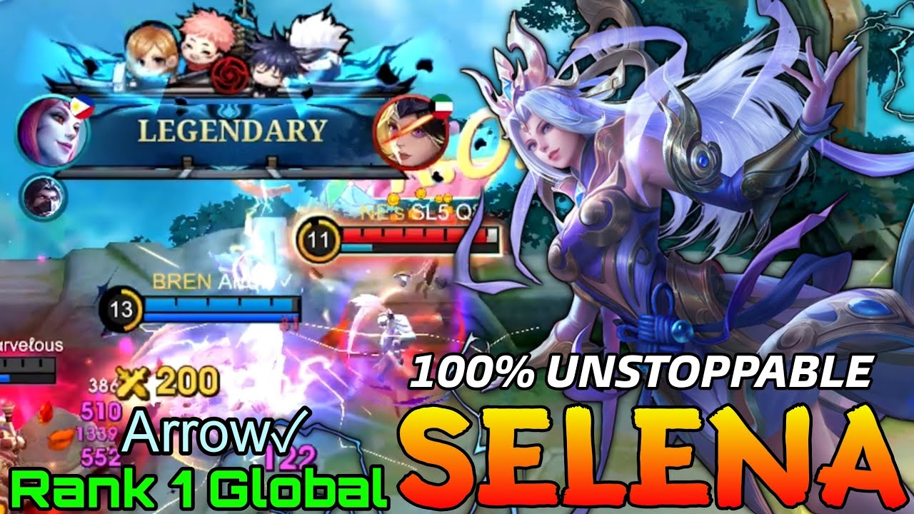Roamer Selena Unstoppable Mode - Top 1 Global Selena by Arrow✓ - Mobile Legends