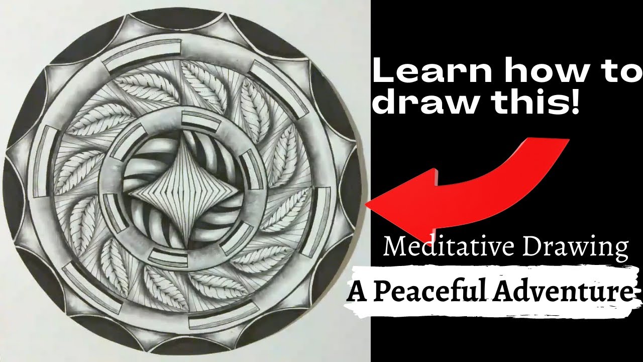 Meditative Drawing  || Zentangle Inspired Art || Zen Doodle