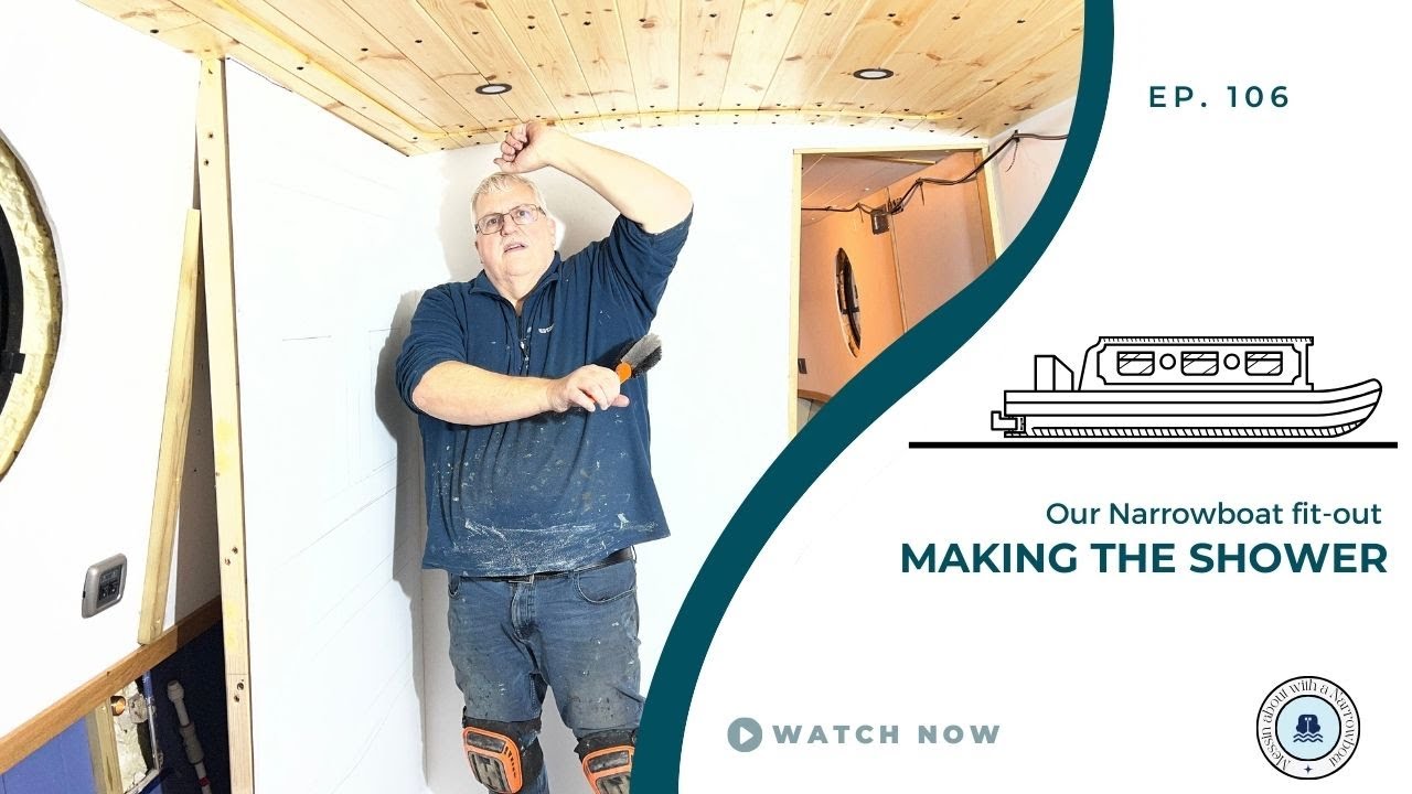 We fit our shower and Whale Gulper 220 | Our Narrowboat Fit out | EP106