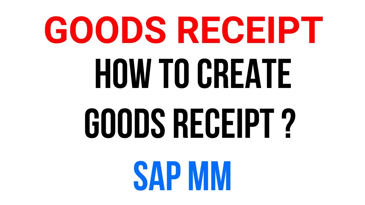 Goods Receipt | GR | MIGO | SAP MM