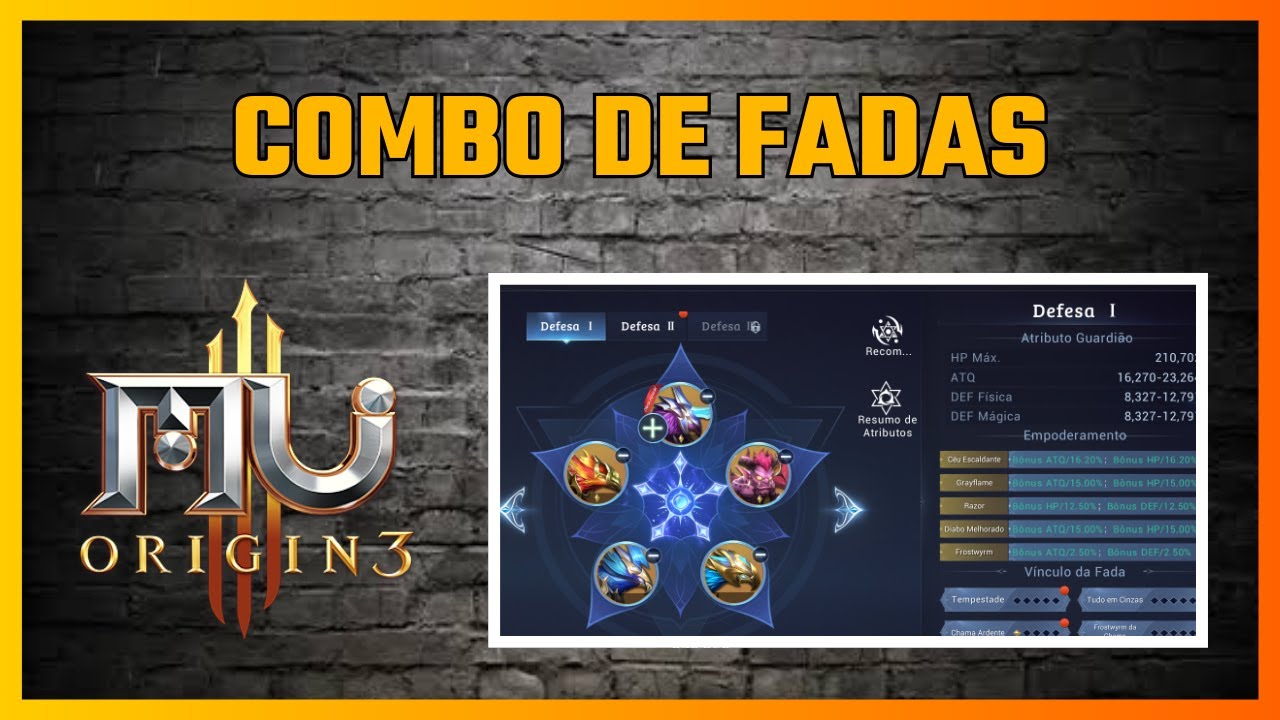 Como upar as fadas e quais os melhores Combos | Mu Origin 3
