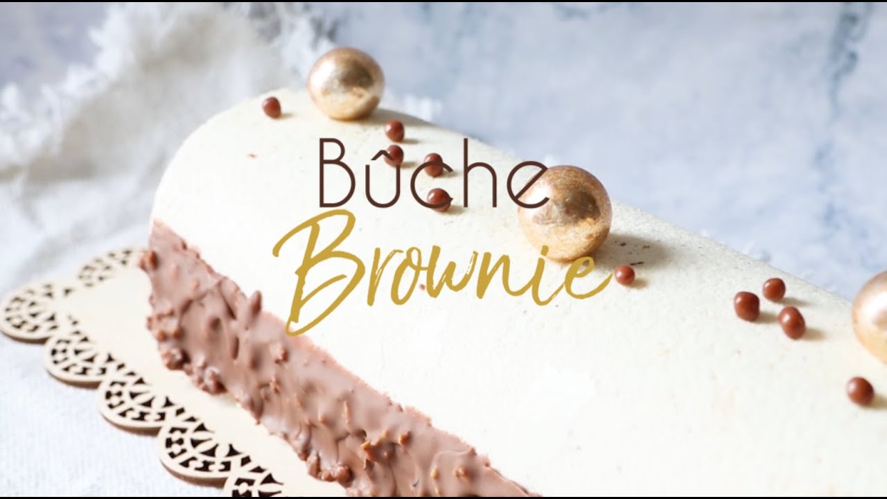 Recette originale de b&ucirc;che de No&euml;l brownie noisettes et vanille - SCRAPCOOKING&reg;