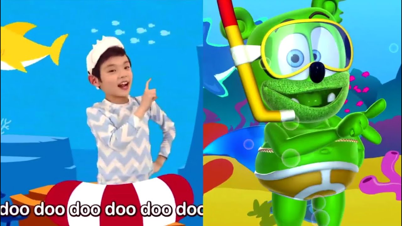 Baby Shark x Gummy Shark MASHUP Gummib&auml;r The Gummy Bear Song