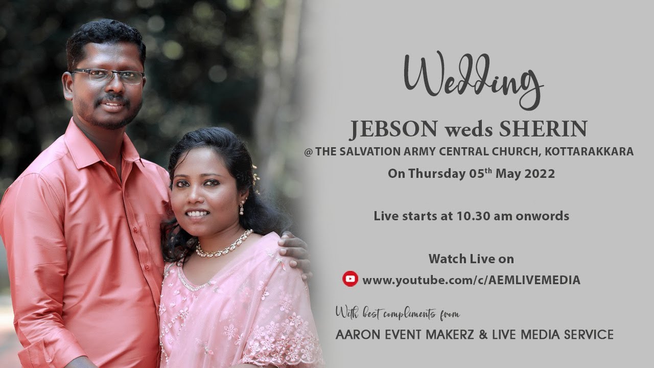 JEBSON weds SHERIN@ THE SALVATION ARMY CENTRAL CHURCH, KOTTARAKKARA