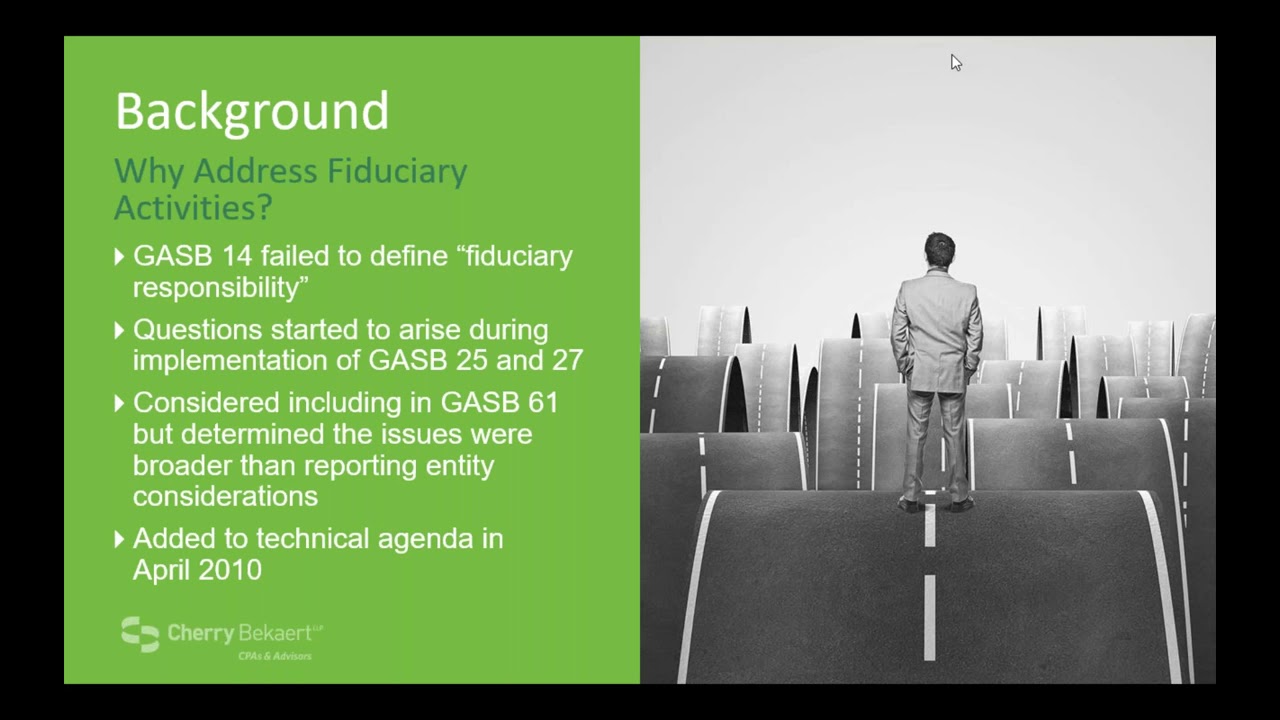 Webinar: GASB 84 - Fiduciary Activities