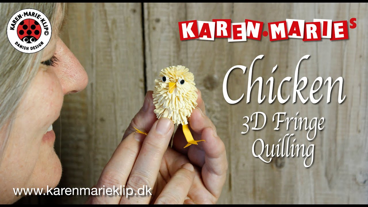 Chicken 3D Fringe Quilling - Karen Marie Klip & Papir