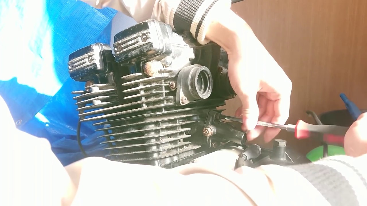 【GS400】バイクのスクリュー調整/テンショナーの外し方【メンテナンス】