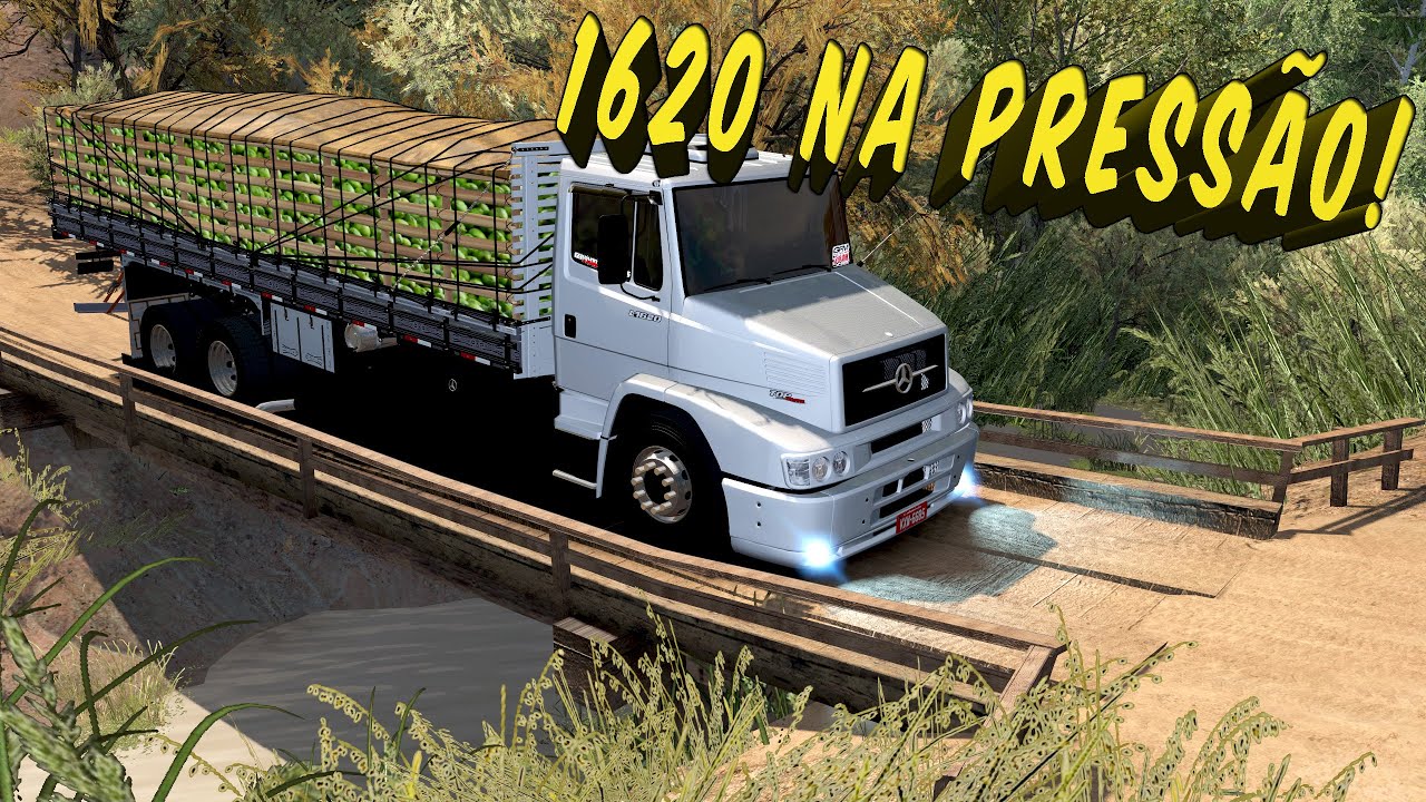 MB 1620 TRANSPORTANDO COCO - TRECHO DE TERRA E PONTES DE MADEIRA - ROTAS BRASIL - ETS 2
