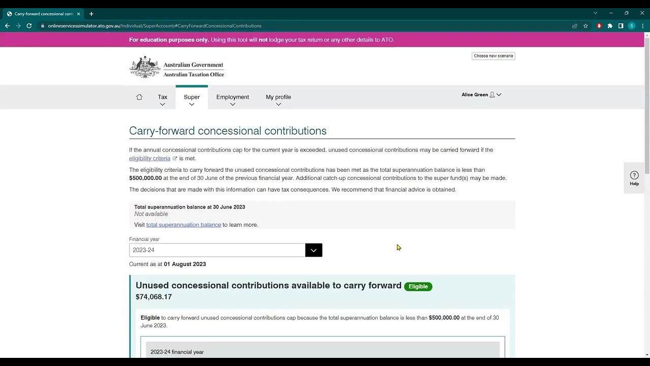 How to find information on Carry Forward and Bring Forward Super Contributions