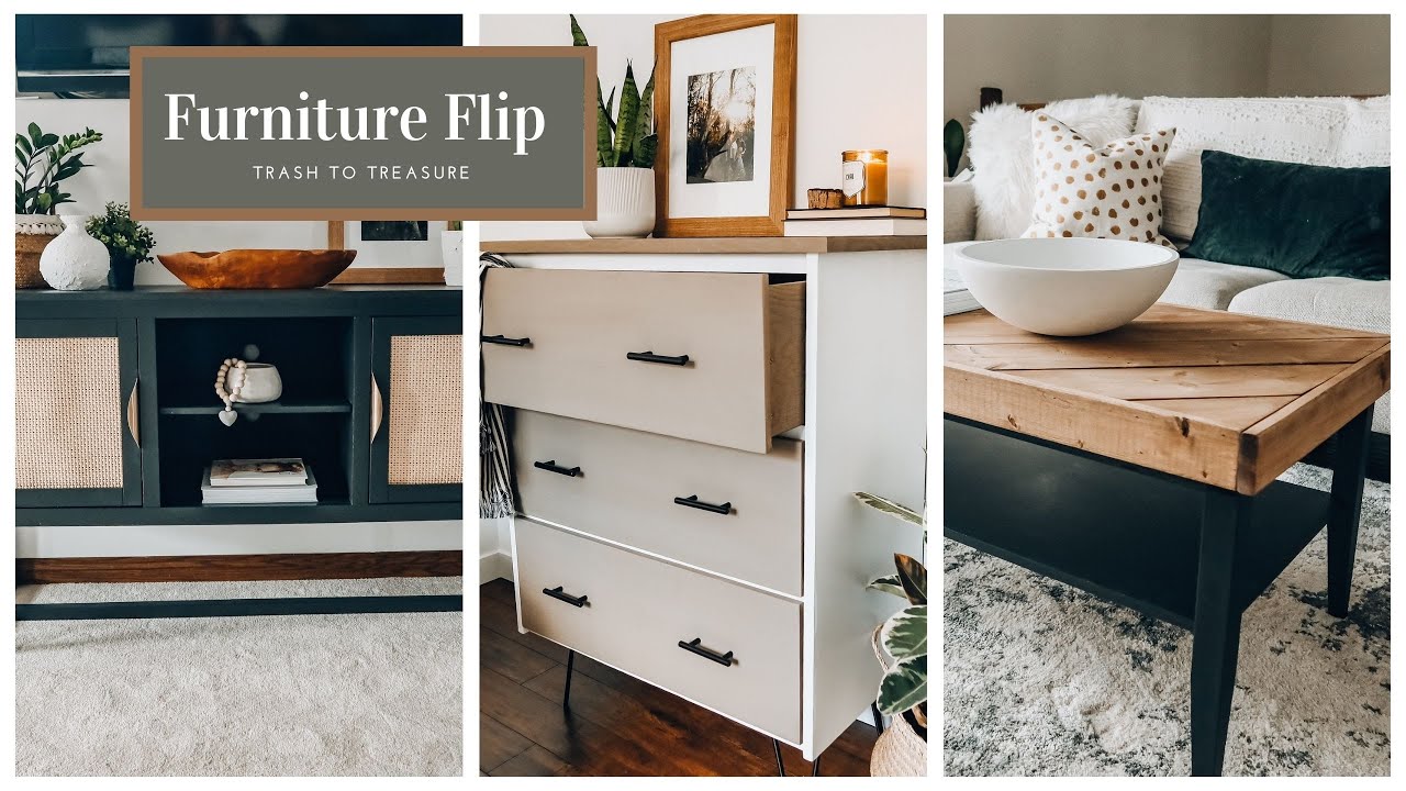 FURNITURE FLIP PROJECTS // Trash To Treasure // Flipping Facebook Marketplace and Thrifted Finds!!