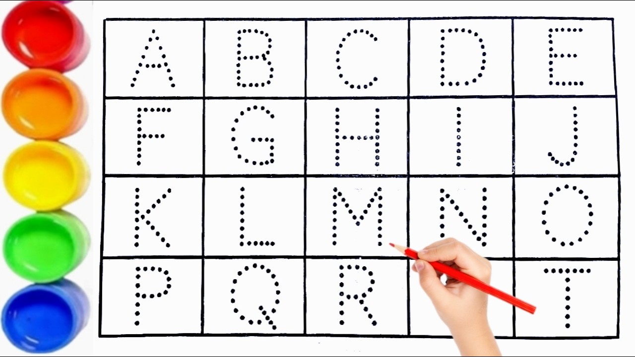 Alphabet, ABC song,abcd,a to z,Kids rhymes, collection for writing along dotted lines for toddler,60