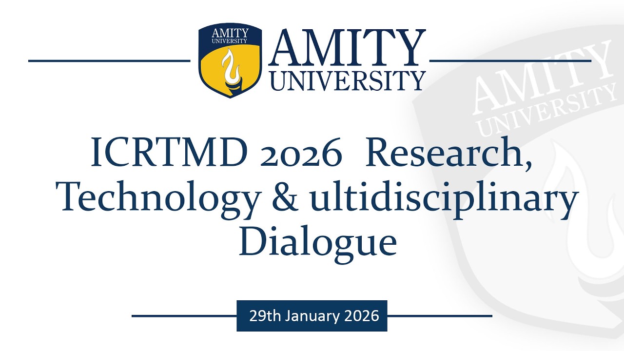 ICRTMD 2026 | F3-Seminar Hall | 29th Jan 2026