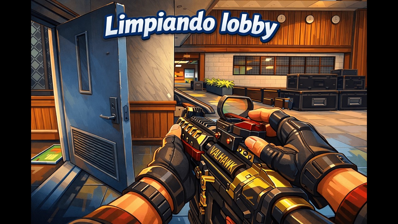 tv limpiando lobby