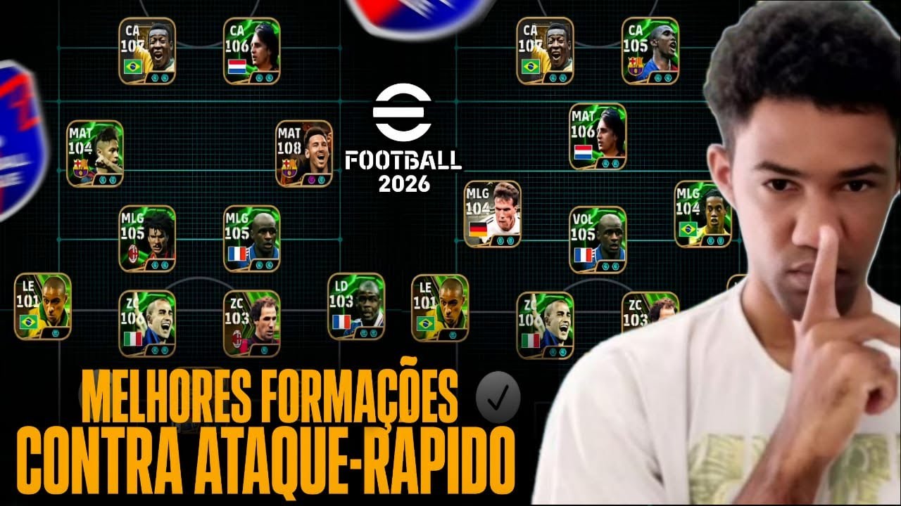 7 Melhores FORMAÇÕES para CONTRA ATAQUE RAPIDO no eFootball Mobile