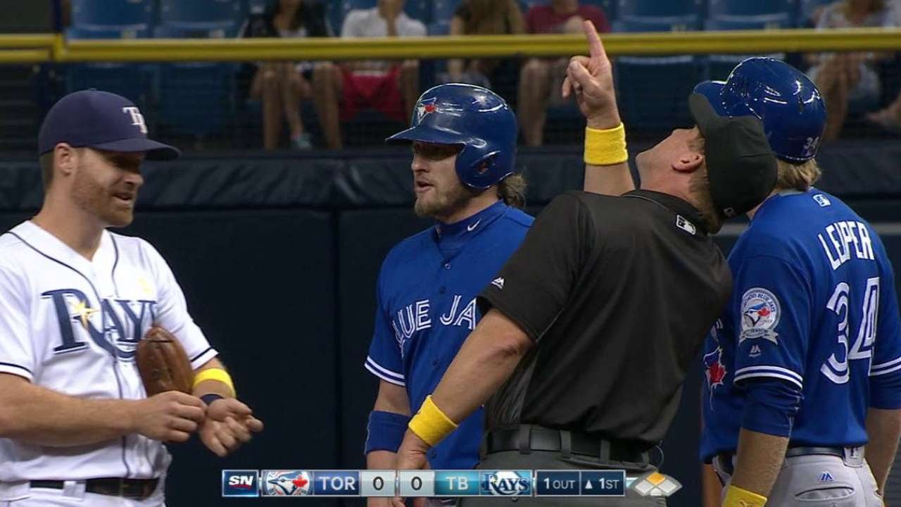 TOR@TB: Donaldson's ground-rule double stands