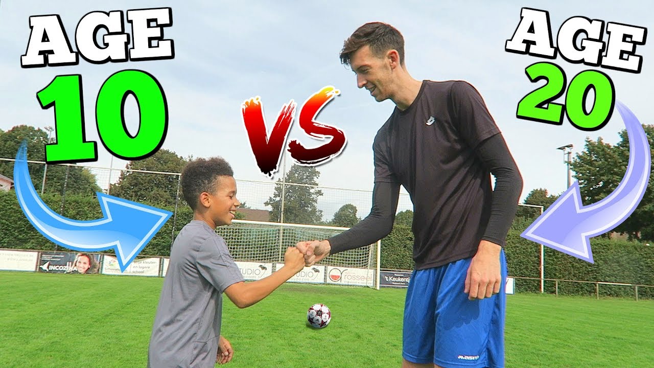 10 YEAR OLD VS 20 YEAR OLD EPIC CROSSBAR CHALLENGE (NEXT RONALDO?)