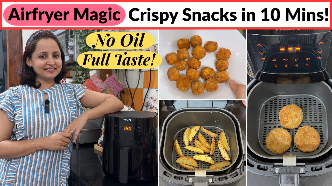 5 Easy Airfryer Snacks | Crispy & Oil-Free Indian Recipes | Time Saving Kitchen Tips | Urban Rasoi