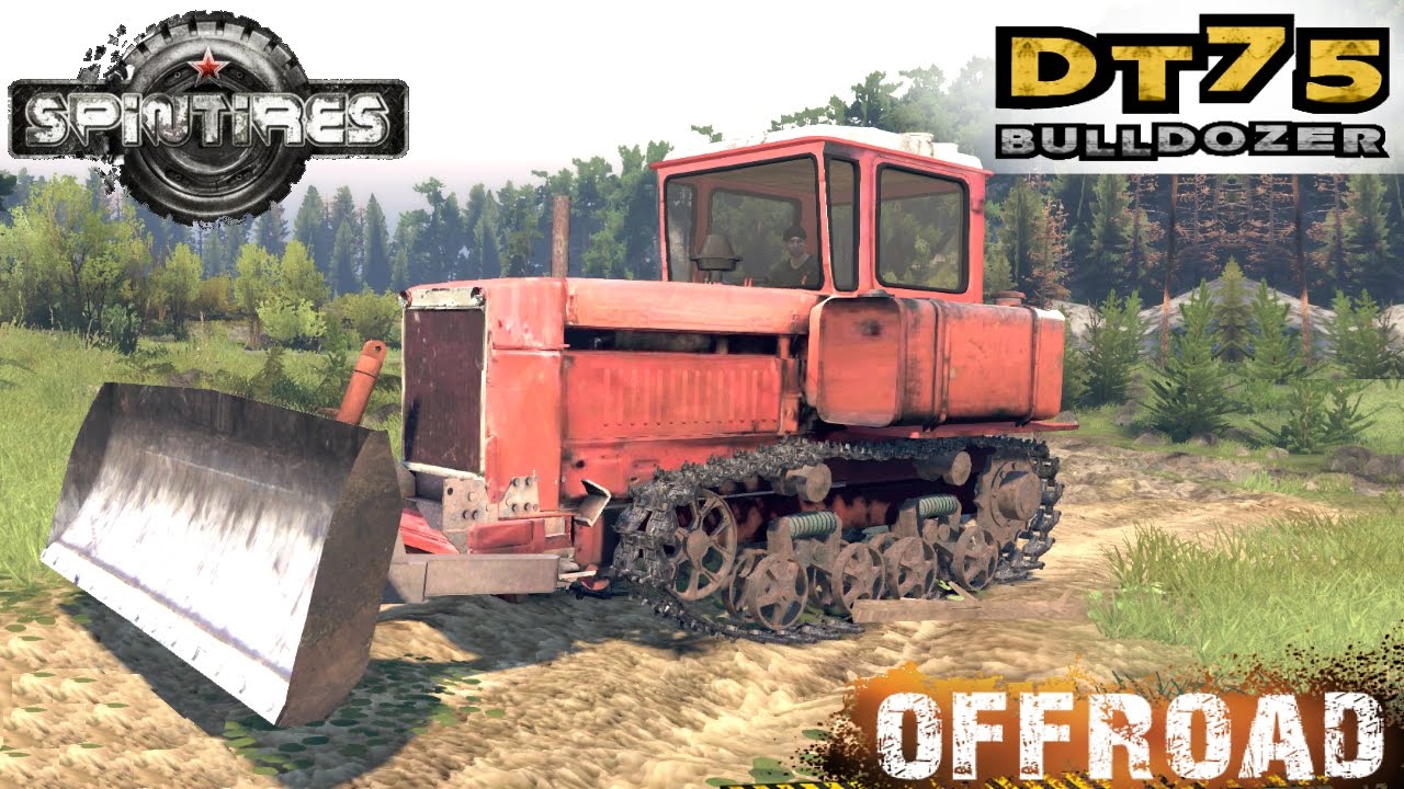 SpinTires DT 75 Bulldozer Crawler Tractor Off-road Test