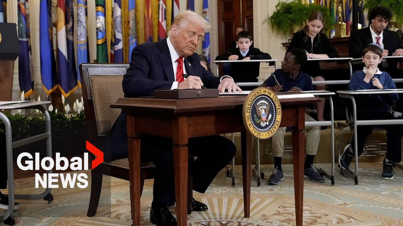 Trump signs executive order to dismantle US Department of Education | FULL