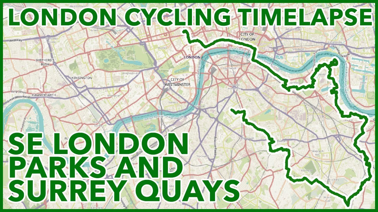 SE London Parks and Surrey Quays - London Cycling Timelapse