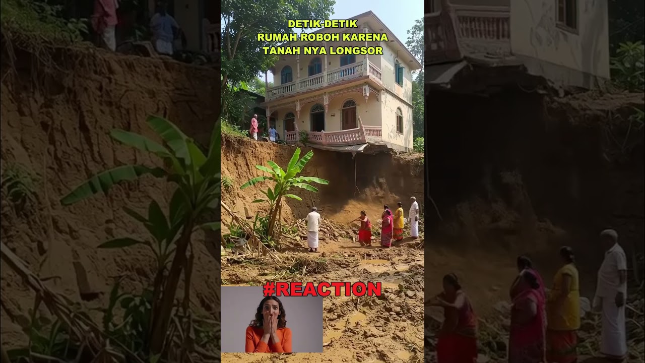 Begini Kejadian Rumah Roboh #shortsvideo #shotrs #rumahroboh #longsor #musibah #simulasi #trending