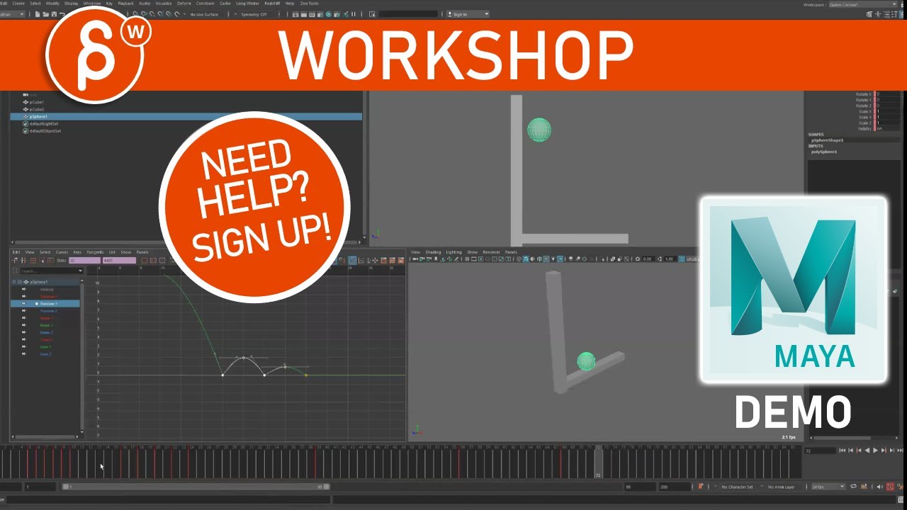 Maya Demo - Bouncing Ball - Bowling Ball Weight