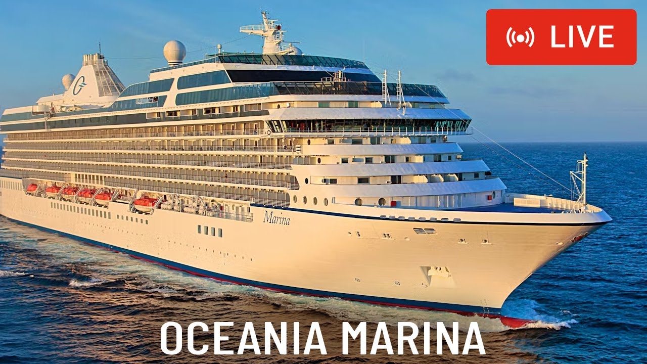 SHIPS TV -  Oceania Marina Cruise Ship Departing Port of Southampton (LIVE)