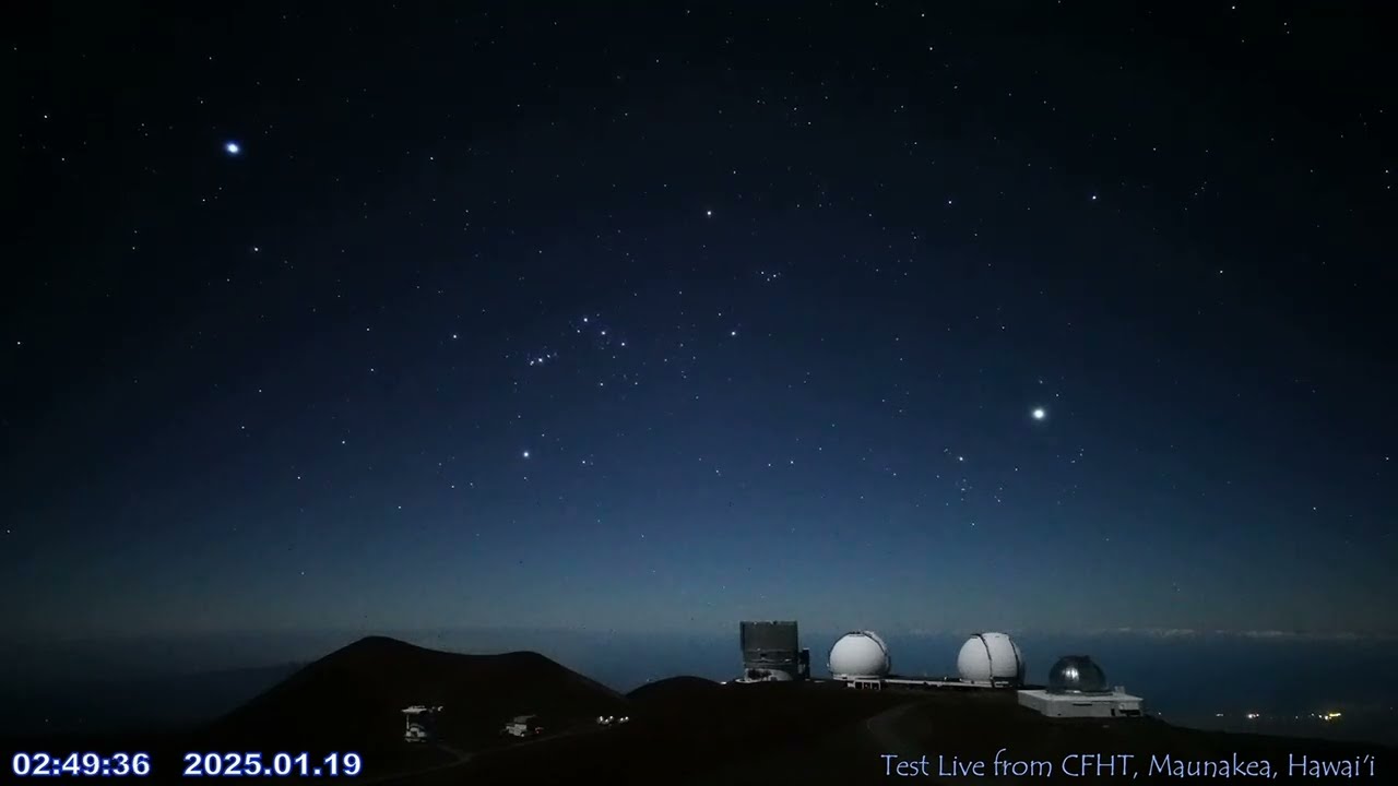 MaunaKea Western View Meteor Shower from Canada France Hawaii Telescope CFHT Diverse OverNight Skies