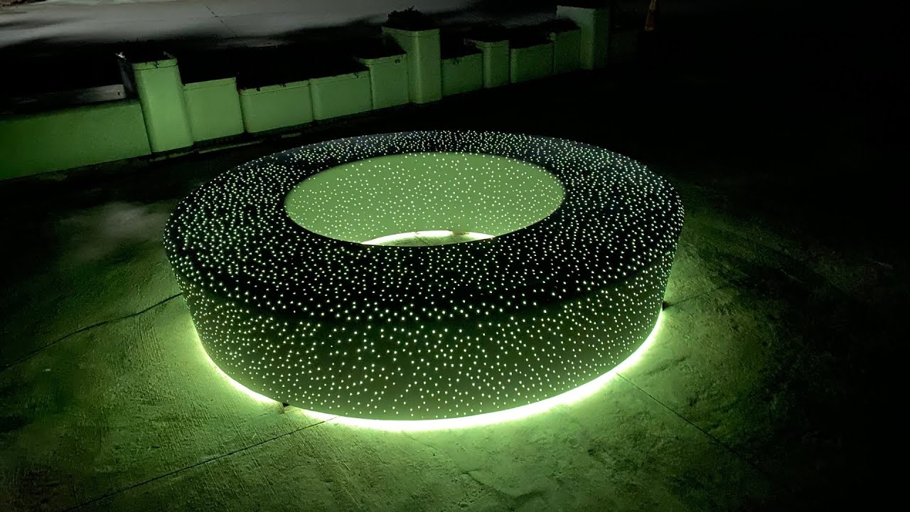 How to make a transparent concrete ring tree pool