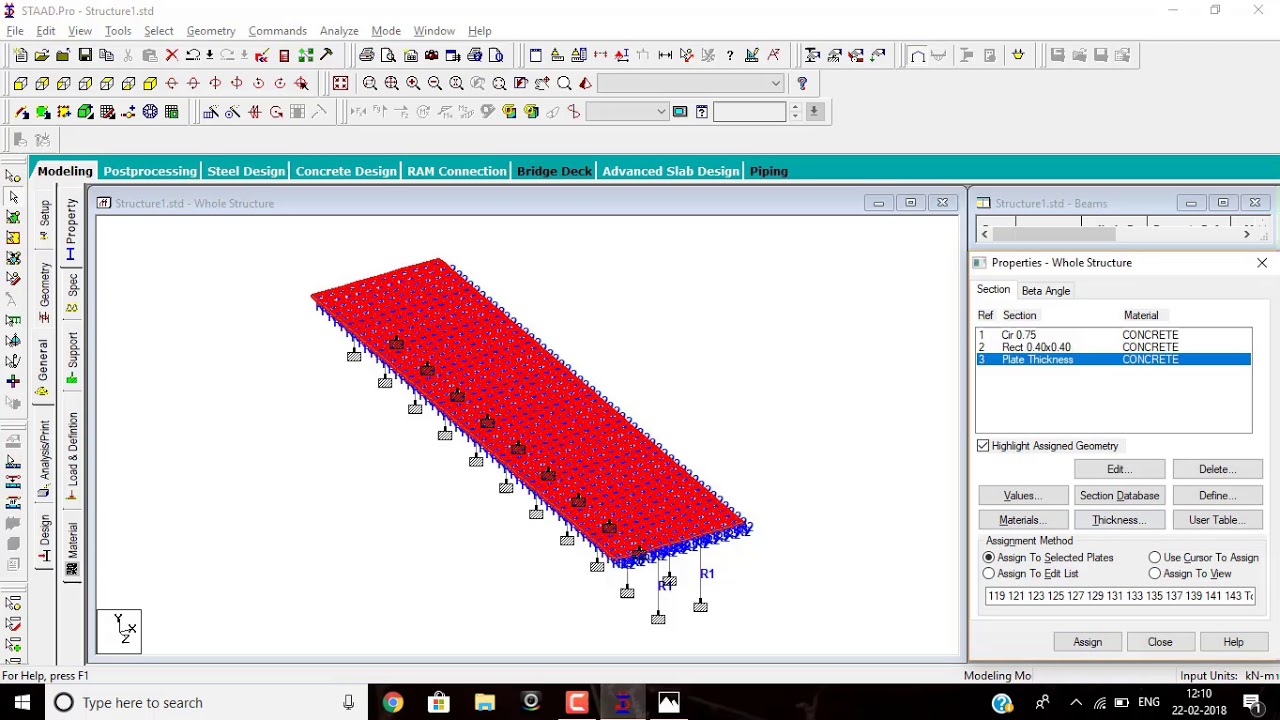 Structural bridge design using staad pro with moving loads