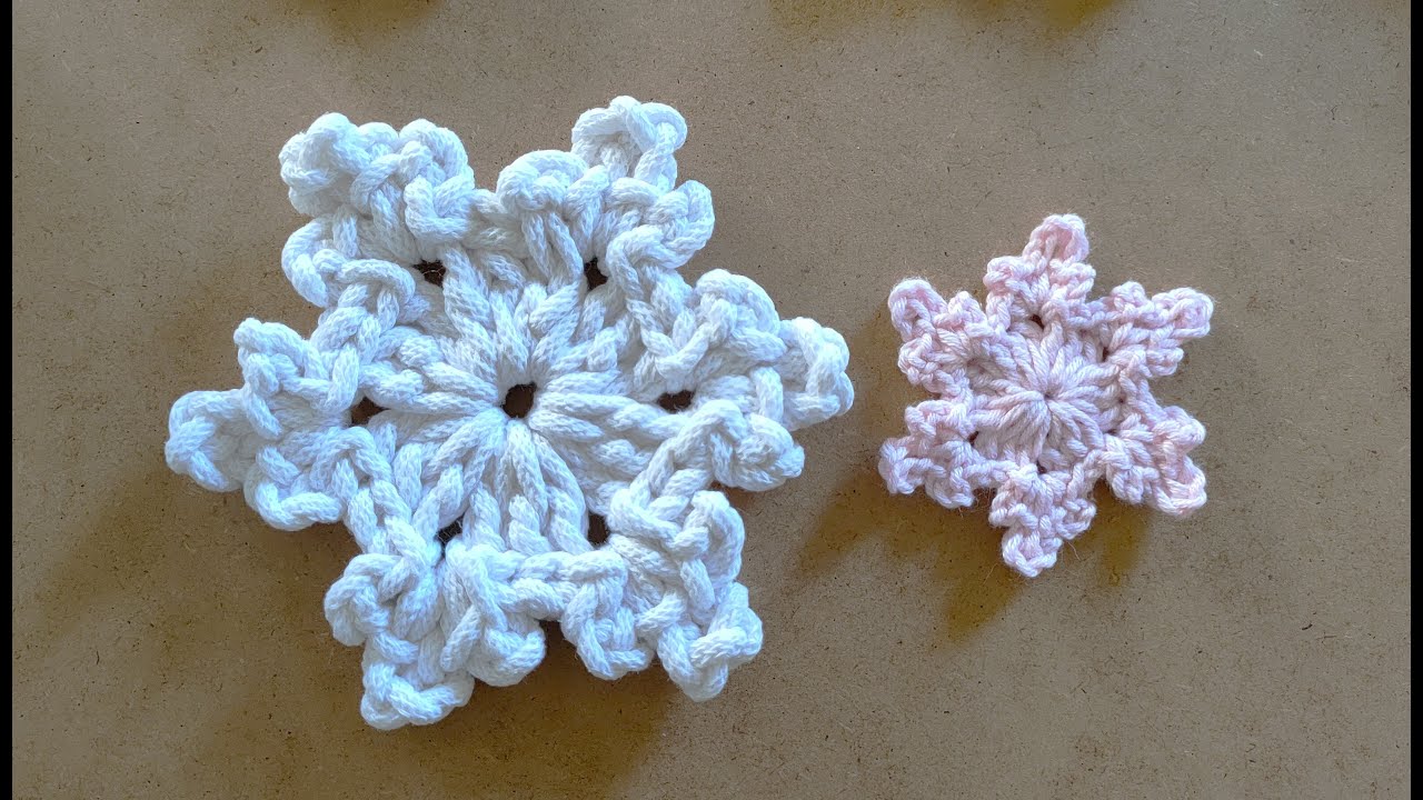 Śnieżynka na szydełku, urocza, mała Crochet Snowflake dla początkujących