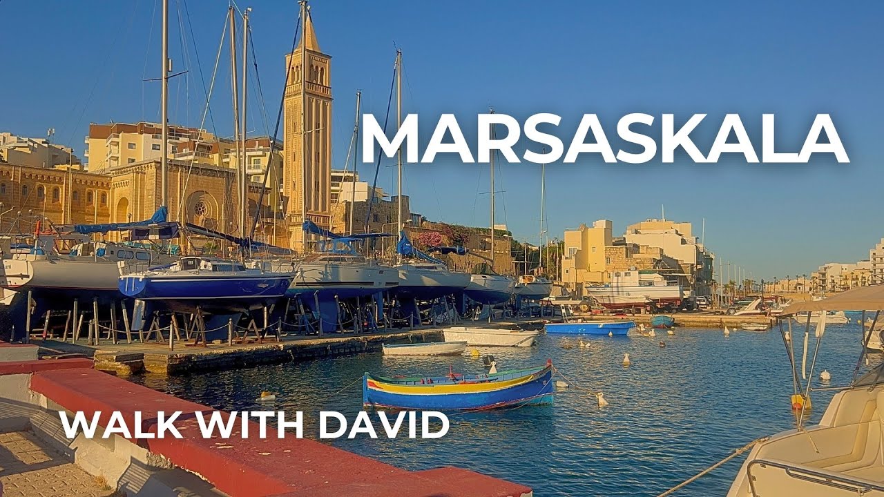 Walking Tour in Marsaskala, Malta | Sunset Stroll Along the Promenade | 4 K HDR 60fps