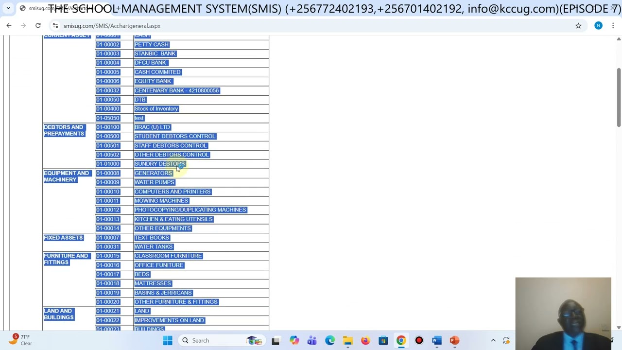 SMISDEMO EPISODE 7 CHART OF ACCOUNTS