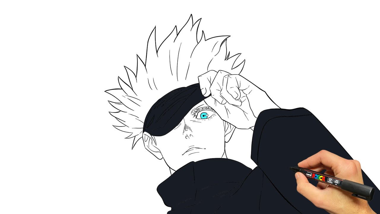 Sketch Gojo Satoru Slowly | Calm Step By Step Tutorial