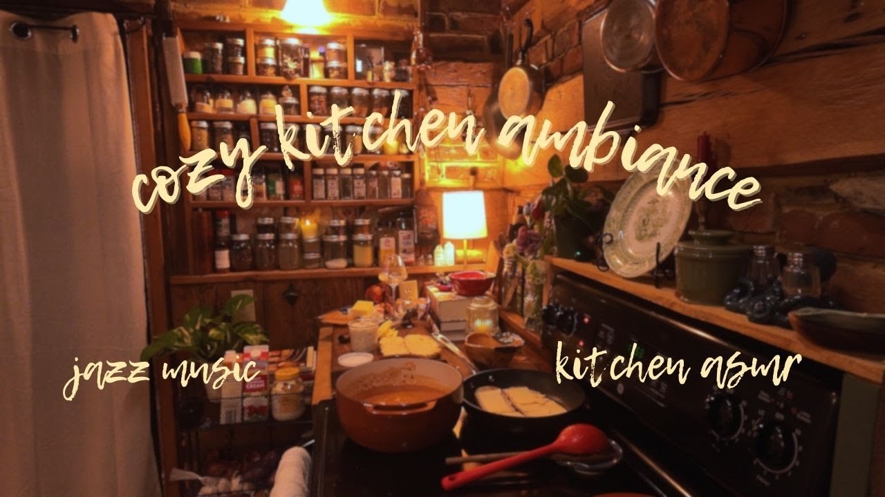 Cozy kitchen ambiance- cozy kitchen jazz asmr