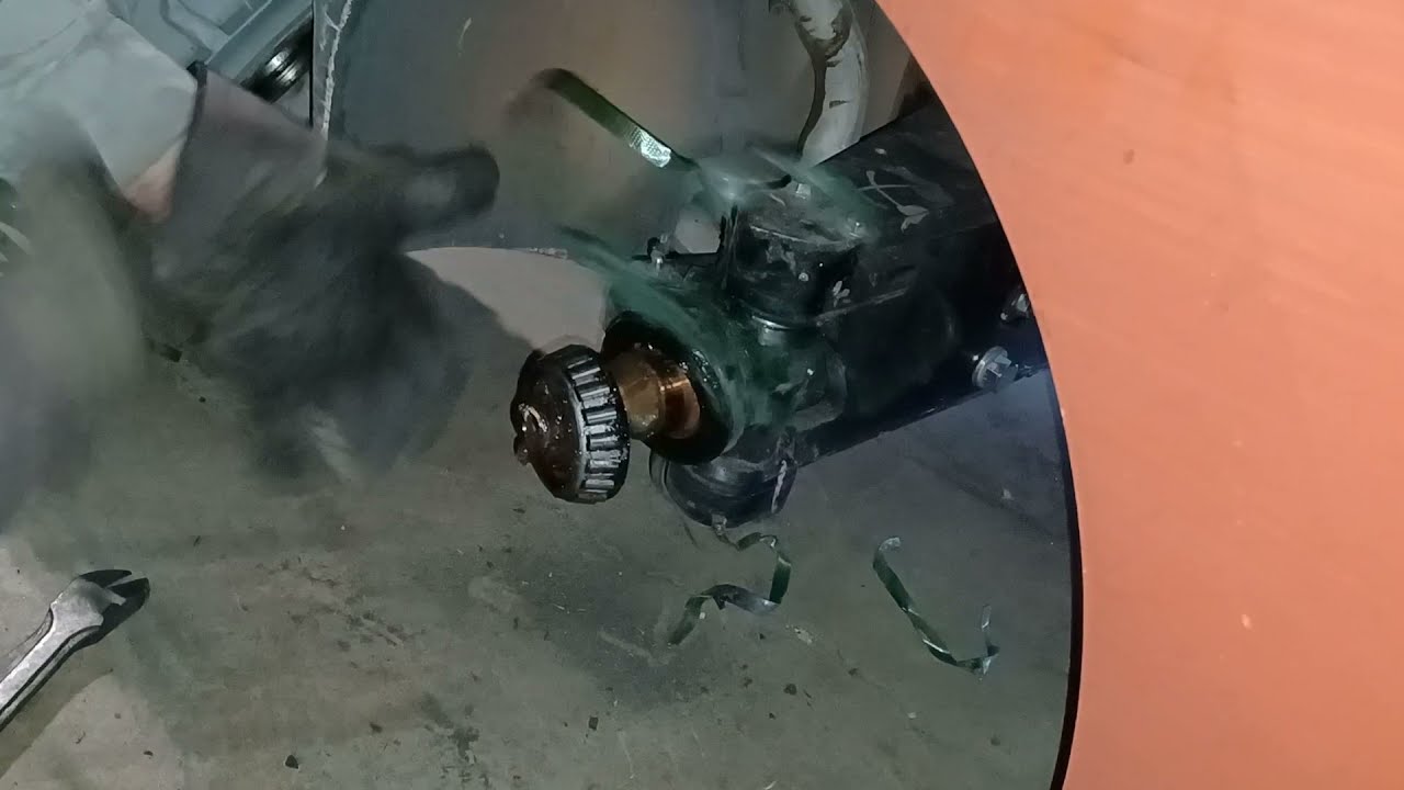 How to install a forklift steer tire with bearings.