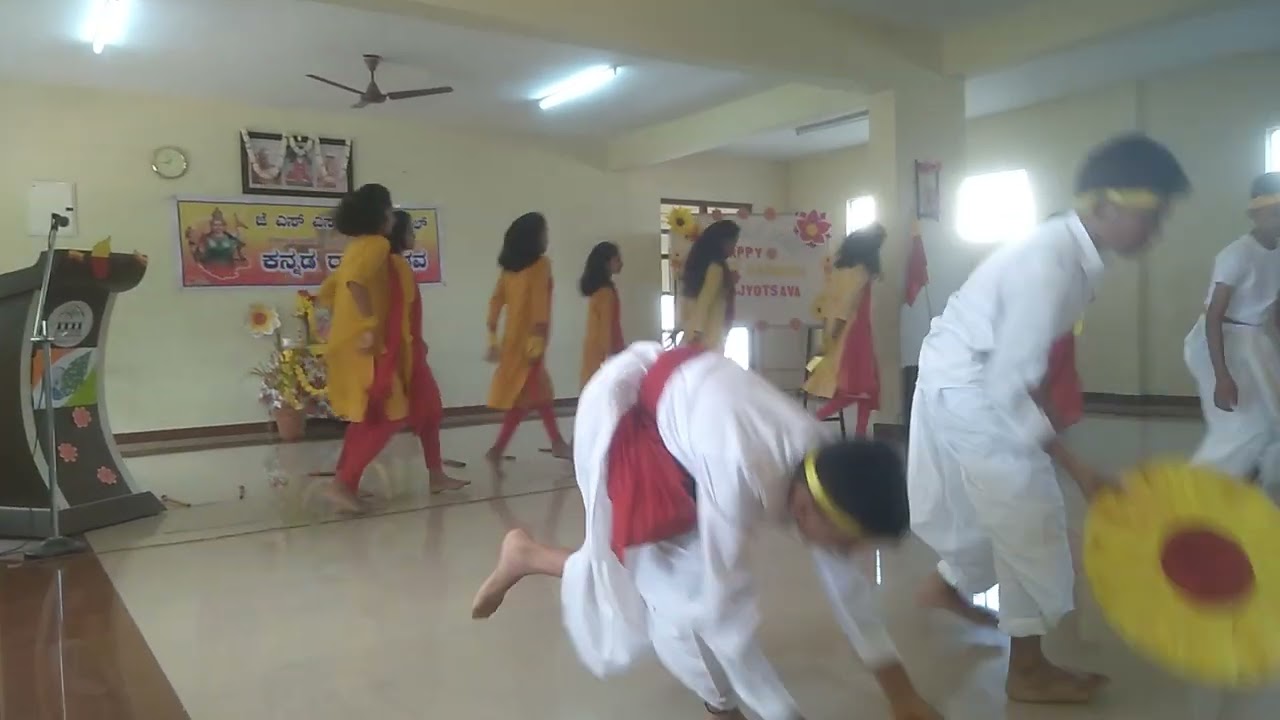 Kannada Rajyotsava dance performance by students ( JSS Public School Teacher's Layout Mysore)