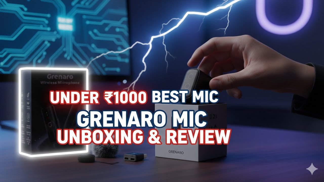 Grenaro Wireless Mic Unboxing & Review 🎙️ Best Mic Under ₹1000/- #viral #video#brand #audio 