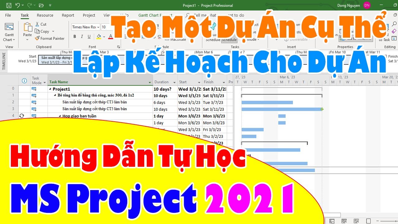 Tạo Một Dự Án Cụ Thể Và Lập Kế Hoạch Cho Dự Án Bằng Phần Mềm Microsoft Project 2021