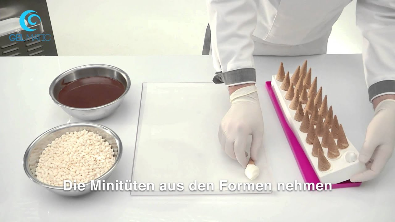 Sahneeis-Minit&uuml;ten mit Schokolade und Puffreis