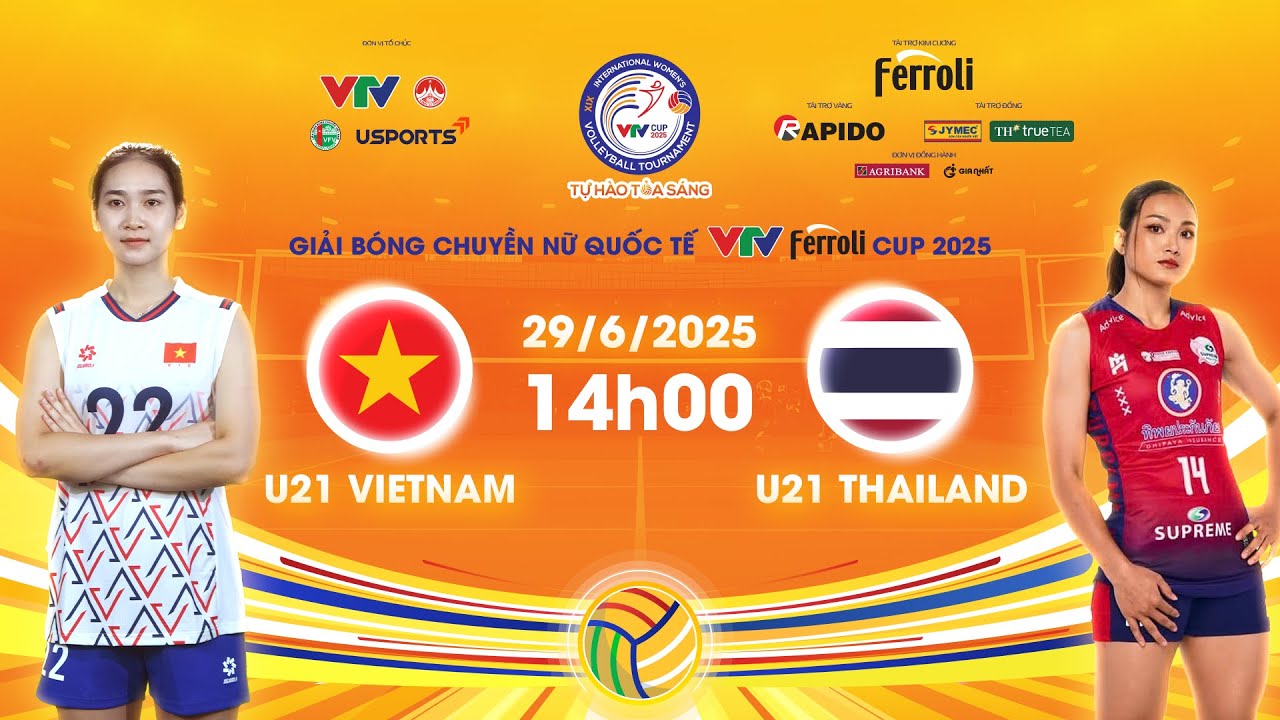 🟠 TRỰC TIẾP VTV Ferroli Cup 2025 ngày 29/6 | U21 Vietnam 🆚 U21 Thailand